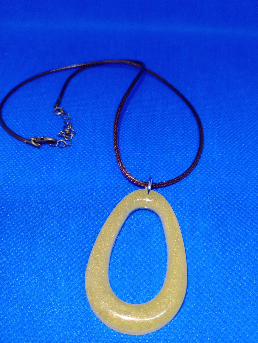 Yellow Teardrop Pendant Necklace -